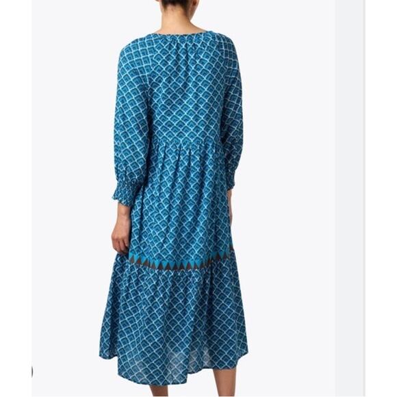 Tuckernuck Ro's Garden NWT Genia Printed Midi Dress Blue XS Resort - Picture 8 of 8